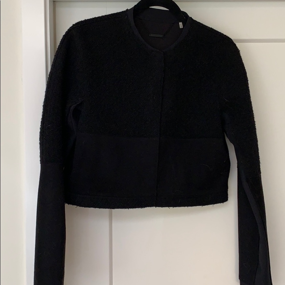 Elie Tahari Boiled Wool Cropped Blazer
